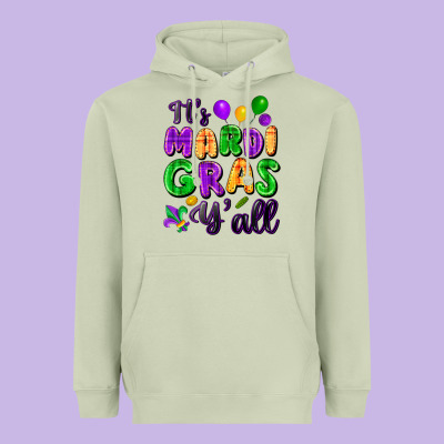 It's Mardi Gras Y'all Heavyweight Hoodie Designed By Fadigitalartstudio