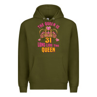 Army Green the queen is 31 long live the queen kopya Premium Hoodie - Jasminsmagicworld