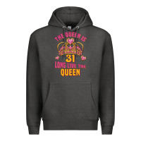 Charcoal Heather the queen is 31 long live the queen kopya Premium Hoodie - Jasminsmagicworld
