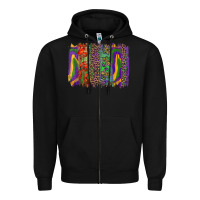 Black Mardi Gras Brushstrokes Zipper Hoodie - RanaPortraitStore