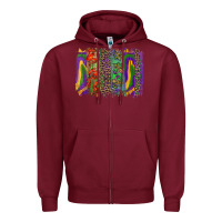 Burgundy Mardi Gras Brushstrokes Zipper Hoodie - RanaPortraitStore