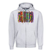 Heather Grey Mardi Gras Brushstrokes Zipper Hoodie - RanaPortraitStore