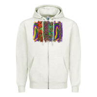 Oatmeal Heather Mardi Gras Brushstrokes Zipper Hoodie - RanaPortraitStore