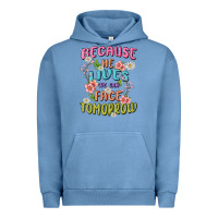 Pigment Pebble Blue because he lives face tomorrow Urban Hoodie - MaliasSmallBusiness