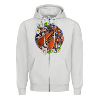 Dove Grey basketball with patterns and daisies Zipper Hoodie - texasbilliewilder
