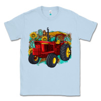 Dusty Blue western tractor Classic Tee - texasbilliewilder