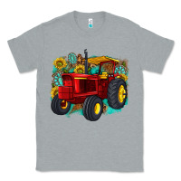 Heather Grey western tractor Classic Tee - texasbilliewilder