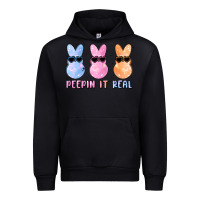 Black peepin it real easter glitter Urban Hoodie - MaliasSmallBusiness