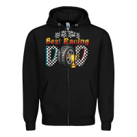 Black best racing dad Zipper Hoodie - texasbilliewilder
