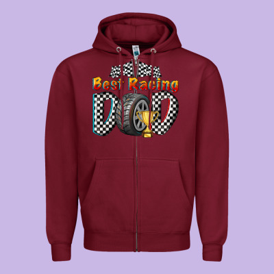 Best Racing Dad Zipper Hoodie Designed By Texasbilliewilder
