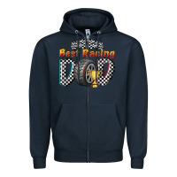 Navy best racing dad Zipper Hoodie - texasbilliewilder