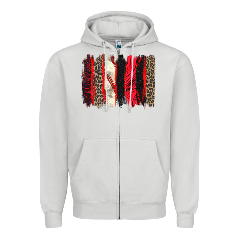 Baseball Brushstroke Zipper Hoodie by Zillion Design Studio | Teevron