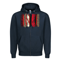 Navy baseball brushstroke Zipper Hoodie - Zillion Design Studio