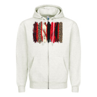Oatmeal Heather baseball brushstroke Zipper Hoodie - Zillion Design Studio