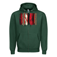 Sports Green baseball brushstroke Zipper Hoodie - Zillion Design Studio