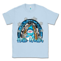 Dusty Blue hello winter rainbow Classic Tee - Zillion Design Studio