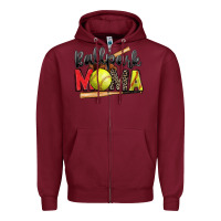Burgundy ballpark mama softball Zipper Hoodie - Zillion Design Studio