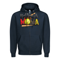 Navy ballpark mama softball Zipper Hoodie - Zillion Design Studio
