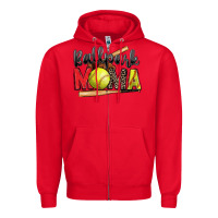 Red ballpark mama softball Zipper Hoodie - Zillion Design Studio