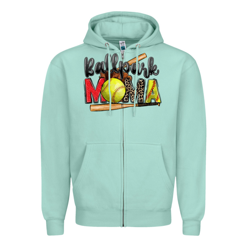 Ballpark Mama Softball Zipper Hoodie by Zillion Design Studio | Teevron
