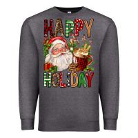 Charcoal Heather happy holiday santa claus christmas Premium Sweatshirt - FaDigitalArtStudio