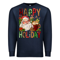 Navy happy holiday santa claus christmas Premium Sweatshirt - FaDigitalArtStudio