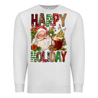 Oatmeal Heather happy holiday santa claus christmas Premium Sweatshirt - FaDigitalArtStudio