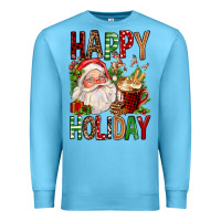 Ocean Blue happy holiday santa claus christmas Premium Sweatshirt - FaDigitalArtStudio