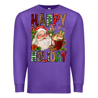 Purple happy holiday santa claus christmas Premium Sweatshirt - FaDigitalArtStudio