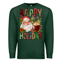 Sports Green happy holiday santa claus christmas Premium Sweatshirt - FaDigitalArtStudio