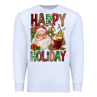 White happy holiday santa claus christmas Premium Sweatshirt - FaDigitalArtStudio