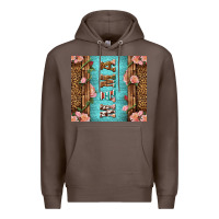 Coffee Western Mama Pink Roses Premium Hoodie - LillyAllenDesigns