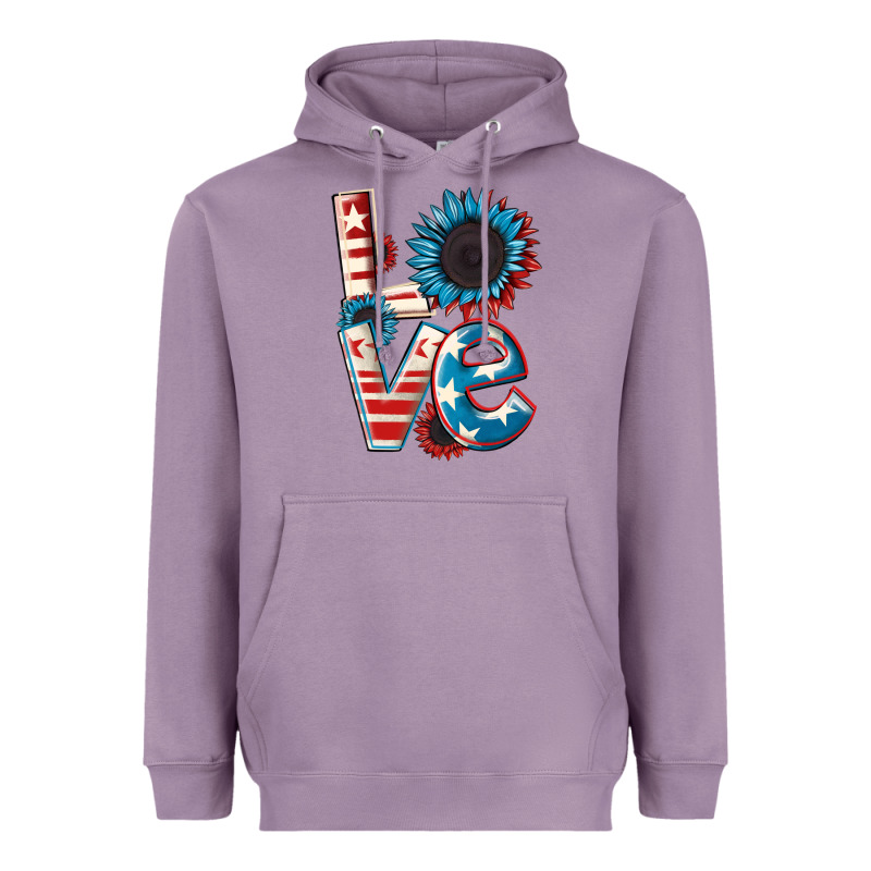 Love 4th Of July Heavyweight Hoodie by CowGirlArtShop | Teevron