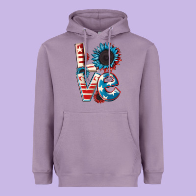 Love 4th Of July Heavyweight Hoodie Designed By Cowgirlartshop