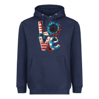 Navy Love 4th of July Heavyweight Hoodie - CowGirlArtShop