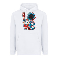 White Love 4th of July Heavyweight Hoodie - CowGirlArtShop