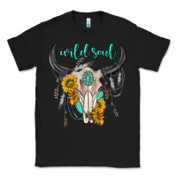 Black wild soul boho bull skull Classic Tee - texasbilliewilder