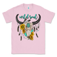 Bubblegum Pink wild soul boho bull skull Classic Tee - texasbilliewilder