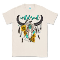 Natural wild soul boho bull skull Classic Tee - texasbilliewilder