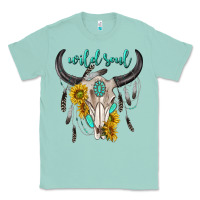 Seafoam wild soul boho bull skull Classic Tee - texasbilliewilder