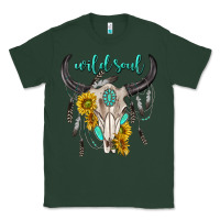 Sports Green wild soul boho bull skull Classic Tee - texasbilliewilder