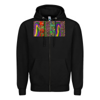 Black Mardi gras brushstrokes crawfish fleur de lis Zipper Hoodie - RanaPortraitStore