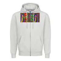 Dove Grey Mardi gras brushstrokes crawfish fleur de lis Zipper Hoodie - RanaPortraitStore