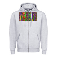 Heather Grey Mardi gras brushstrokes crawfish fleur de lis Zipper Hoodie - RanaPortraitStore