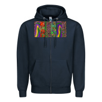 Navy Mardi gras brushstrokes crawfish fleur de lis Zipper Hoodie - RanaPortraitStore