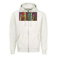 Oatmeal Heather Mardi gras brushstrokes crawfish fleur de lis Zipper Hoodie - RanaPortraitStore