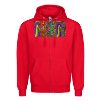 Red Mardi gras brushstrokes crawfish fleur de lis Zipper Hoodie - RanaPortraitStore