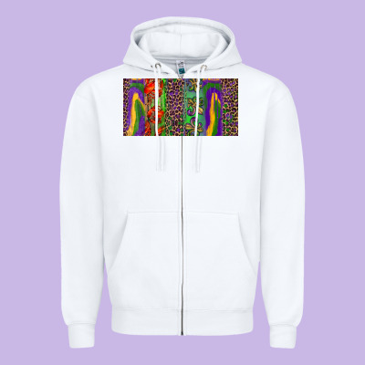 Zipper Hoodie Mardi gras brushstrokes crawfish fleur de lis
