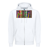 White Mardi gras brushstrokes crawfish fleur de lis Zipper Hoodie - RanaPortraitStore