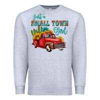 Heather Grey just a small town girl with car Premium Sweatshirt - HRA Design Shop